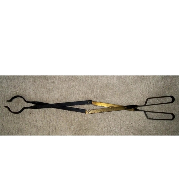 Vintage Brass Pristine Fireplace🔥Tools Linked Ensembled (5 Brass Tools & Base) - Picture 5 of 6